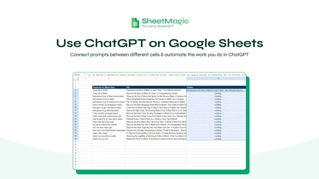 Use ChatGPT in Google Sheets