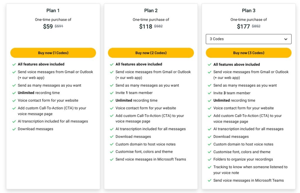 Vocal Lifetime Pricing Plan